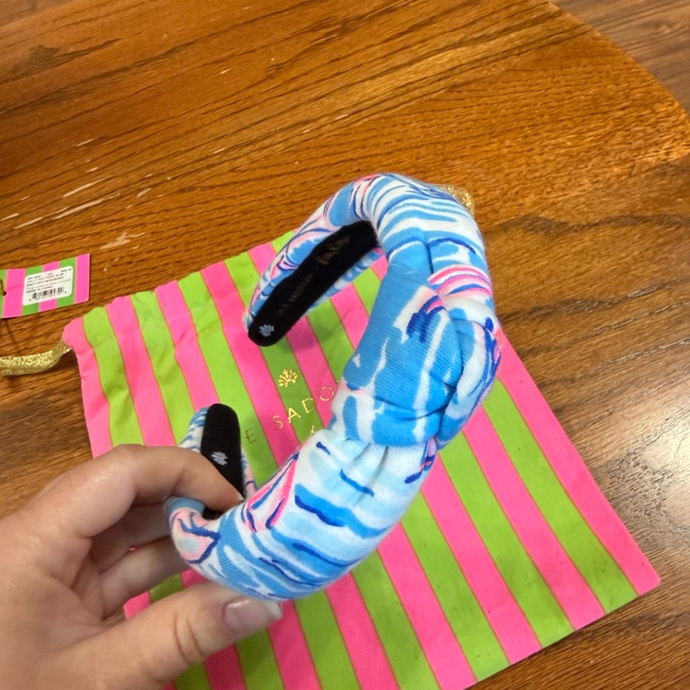 Lilly Pulitzer Ocean Blue and Pink Patterned Headband